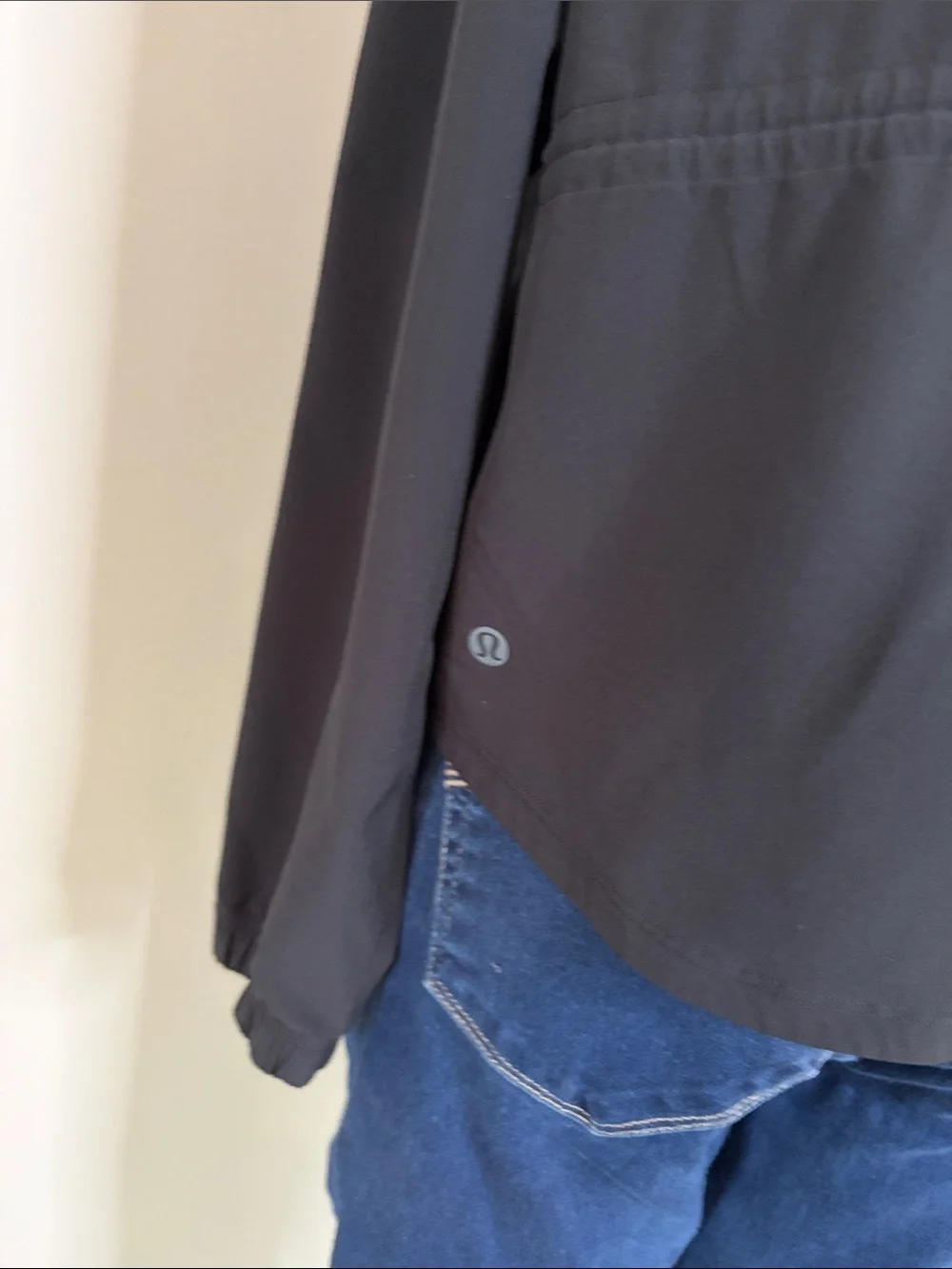 Lululemon UV Protective Cinch Waist Running Jacket Black Lightweight Run Sz S